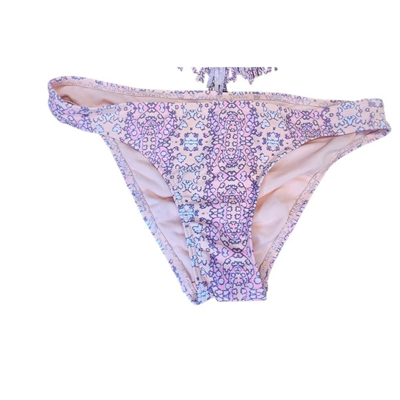 Ninety Five ° Swimsuit Bikini 2 piece Size Small Pink Orange Fringe Top - Picture 2 of 12